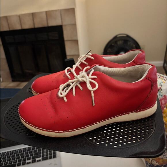Alegria Essence Red Leather Lace Up Shoe Women's Size 37 - Picture 1 of 5
